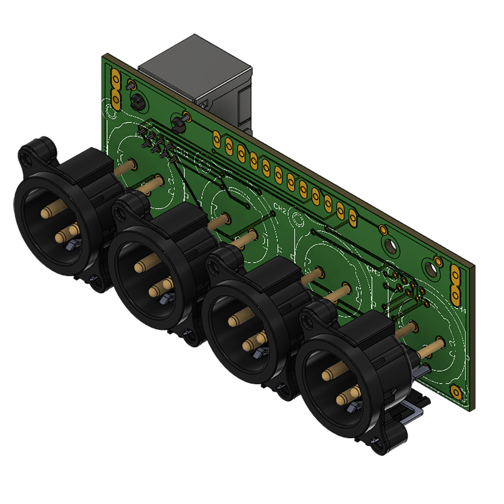 4x Neutrik XLR Out Module Widget with 1x Vertical RJ45