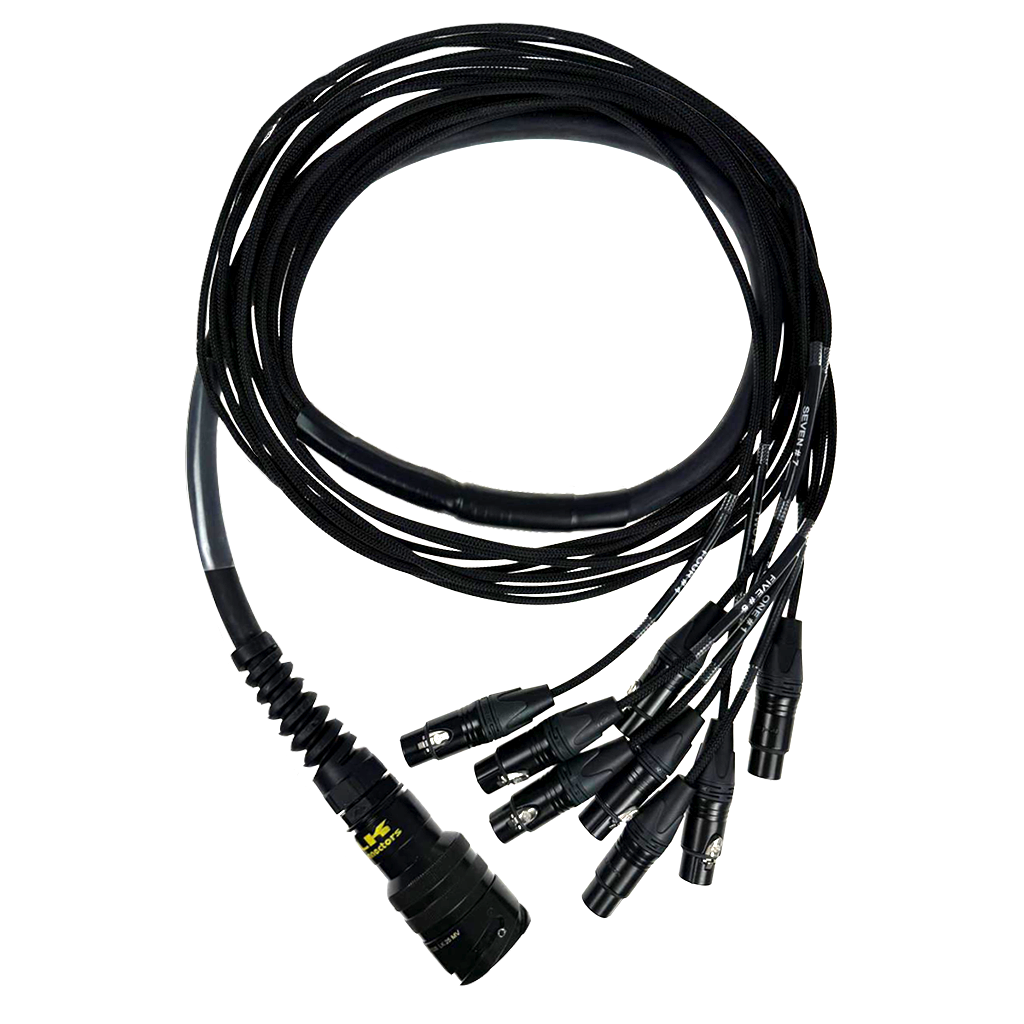 8-Channel Fan-In Audio Extension Cable | LK 25-Pole Male Connector to 8 Female XLRs