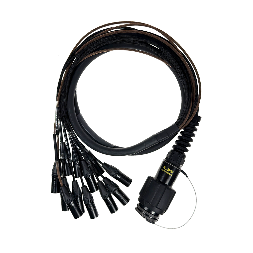 12-Channel Fan-Out Audio Cable | LK 37-Pole Female Connector to 12 Neutrik Male XLRs