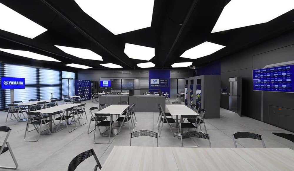 Picture of interior of Yamaha Motor Racing hospitality bulding