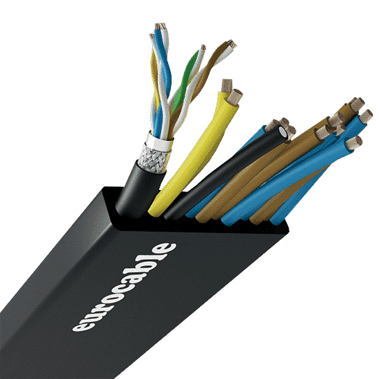 Mehradriges Strom- und CAT6 SFTP Ethernet Hybrid-Flachkabel
