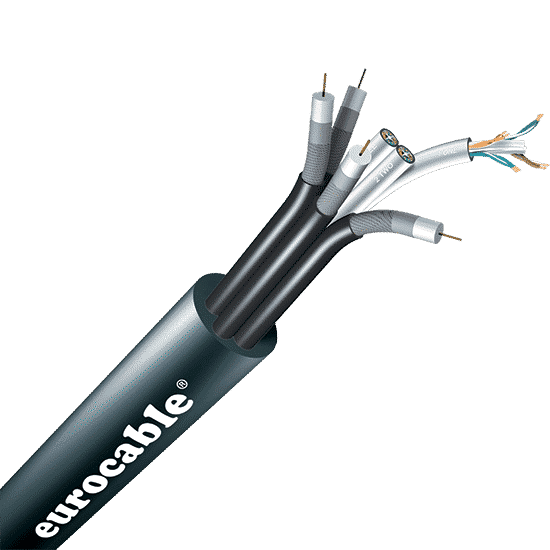 Cable híbrido multiconductor CAT6 F/UTP Ethernet + vídeo coaxial RG6
